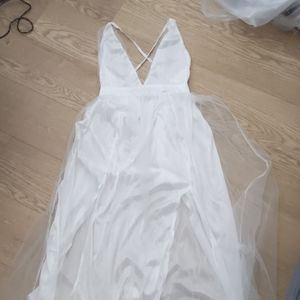 Long white boho style dress